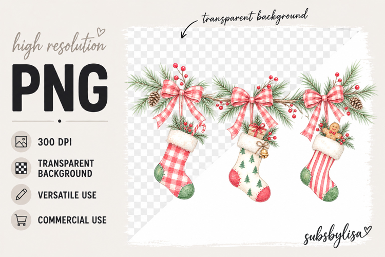 Christmas Bow Stockings png