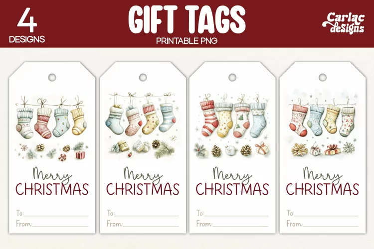 Christmas Gift Tags, Merry Christmas Printable Tags