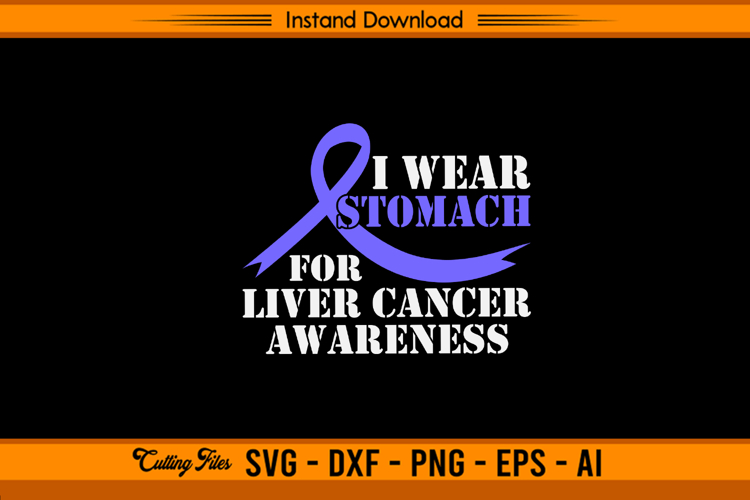 I Wear Stomach Ribbon for Liver Cancer Awareness SVG