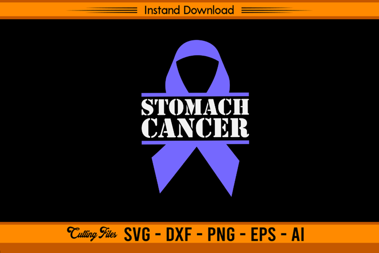 Stomach Cancer Awareness Ribbon SVG Design File