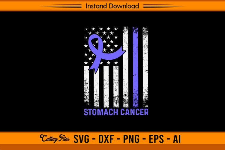 Stomach Cancer Awareness USA Flag SVG File