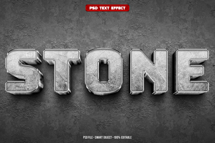Stone 3D editable text effect