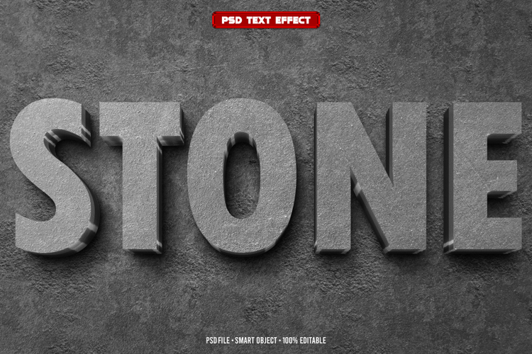 Stone 3D editable text effect
