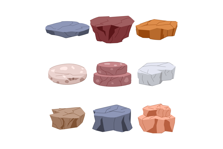 stone platform set cartoon