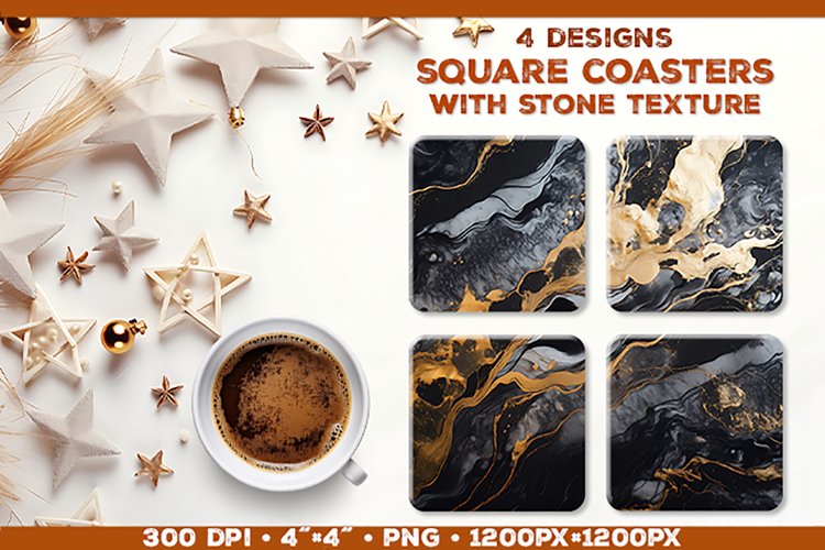 Stone Texture Square Coasters | Coasters Sublimation PNG example image 1