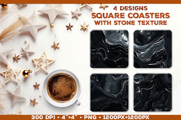 Stone Texture Square Coasters | Coasters Sublimation PNG