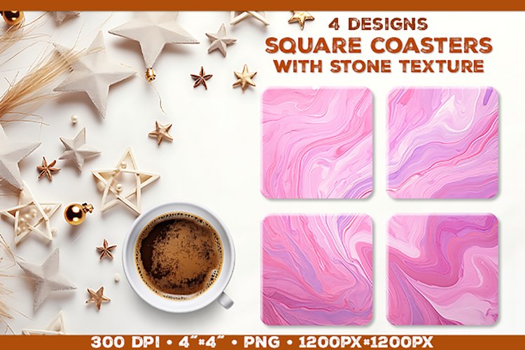 Stone Texture Square Coasters | Coasters Sublimation PNG example image 1