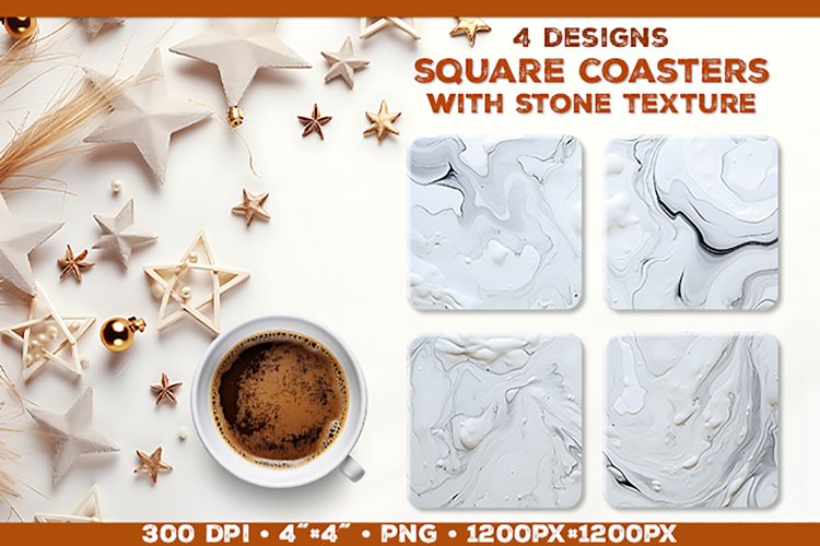 Stone Texture Square Coasters | Coasters Sublimation PNG example image 1