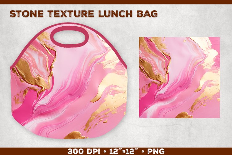 Stone Texture Lunch Bag Sublimation Design. Lunch Bag Design example image 1