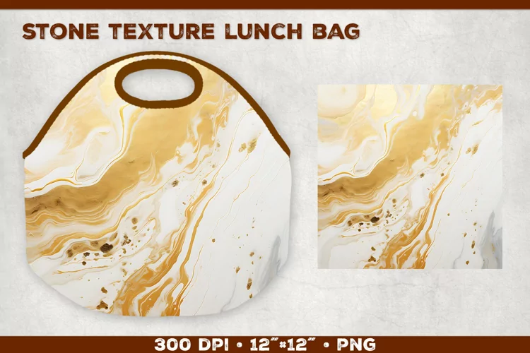 Stone Texture Lunch Bag Sublimation Design. Lunch Bag Design