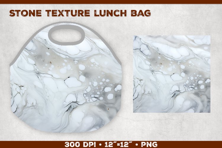 Stone Texture Lunch Bag Sublimation Design. Lunch Bag Design example image 1