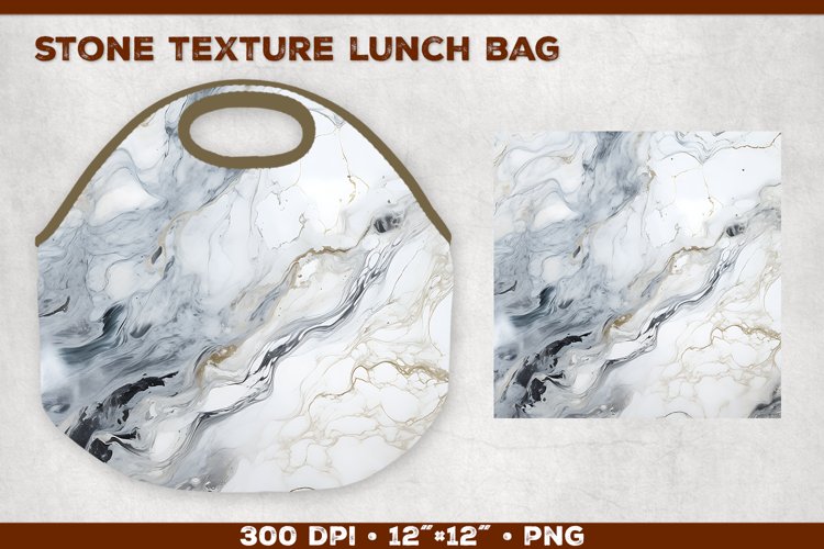 Stone Texture Lunch Bag Sublimation Design. Lunch Bag Design example image 1