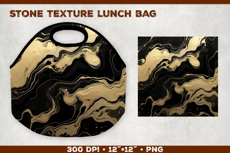 Stone Texture Lunch Bag Sublimation Design. Lunch Bag Design