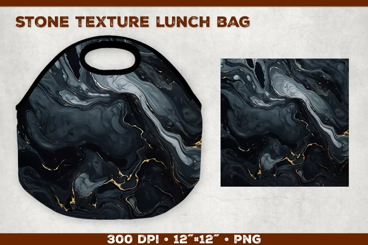 Stone Texture Lunch Bag Sublimation Design. Lunch Bag Design