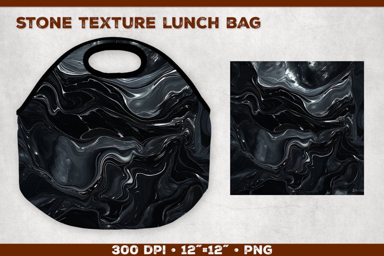 Stone Texture Lunch Bag Sublimation Design. Lunch Bag Design example image 1