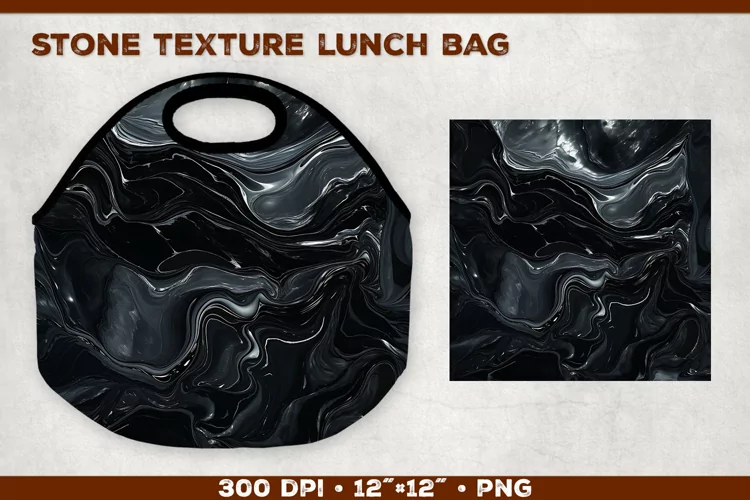 Stone Texture Lunch Bag Sublimation Design. Lunch Bag Design