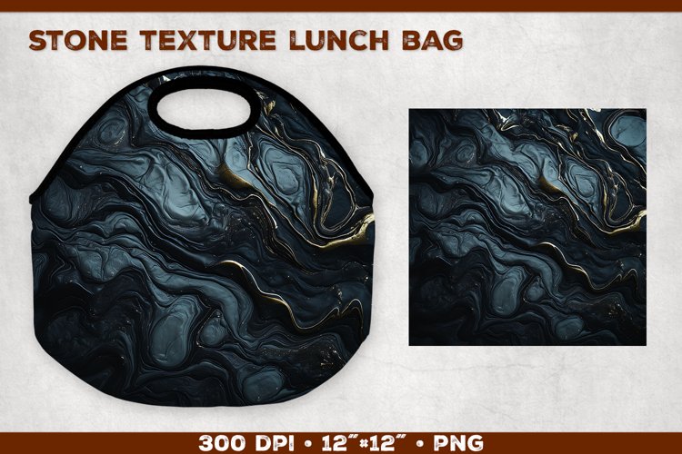 Stone Texture Lunch Bag Sublimation Design. Lunch Bag Design example image 1