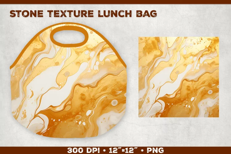 Stone Texture Lunch Bag Sublimation Design. Lunch Bag Design