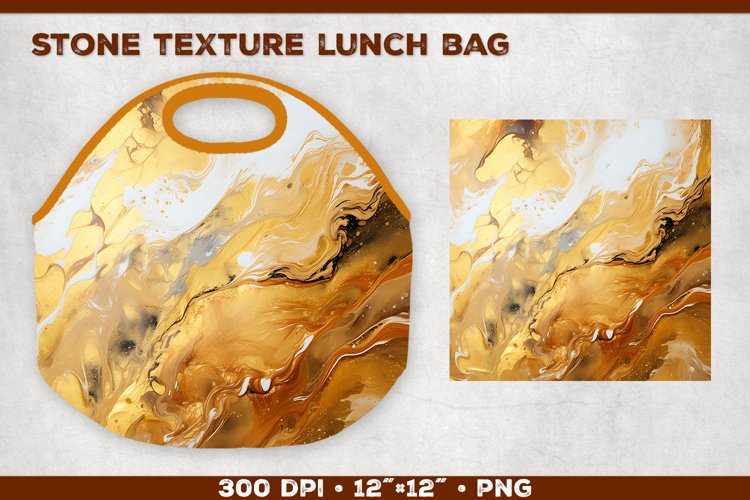 Stone Texture Lunch Bag Sublimation Design. Lunch Bag Design example image 1