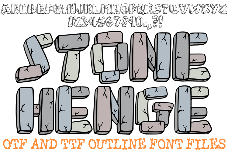 Stonehenge Monolith Stone Lettering Font Boulder ABC OTF