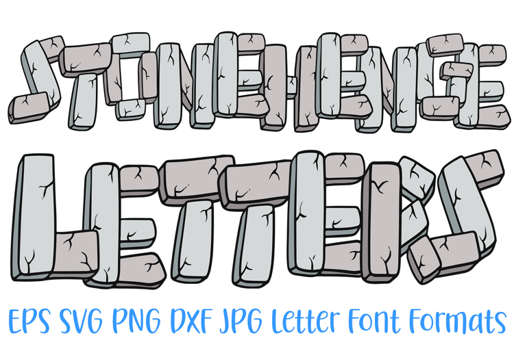 Stonehenge Stone Lettering Font Boulder ABC PNG SVG Type
