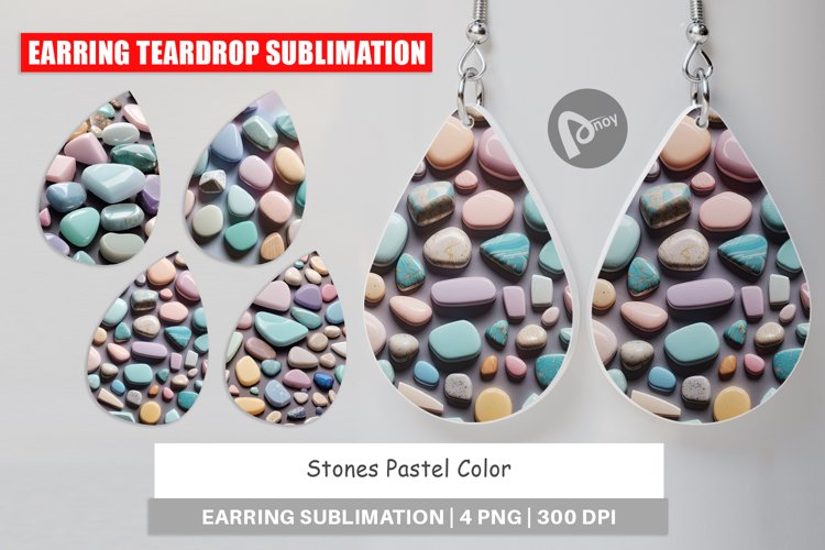 Earring Teardrop Stones Pastel Color