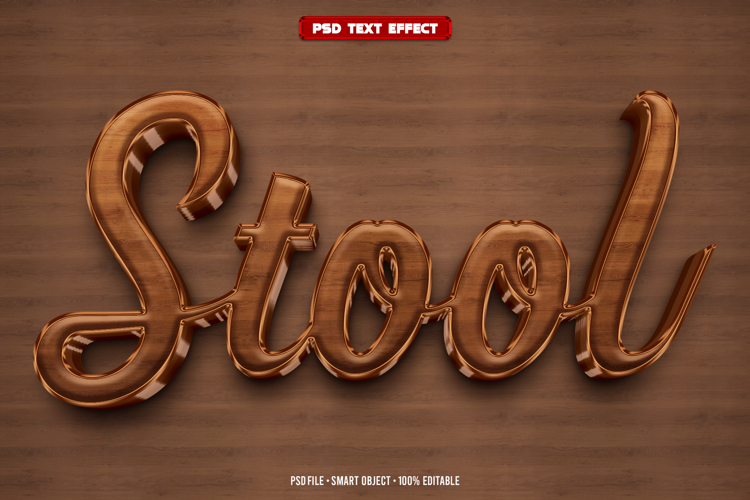 Stool 3D editable text effect