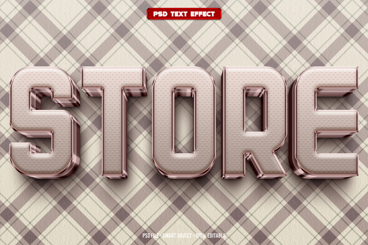 Store 3D editable text effect