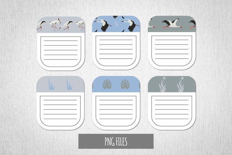 Stork with Vintage Color Shape Journaling Page