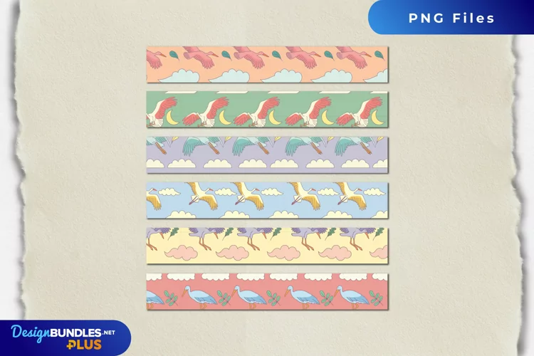 Stork with Vintage Color Seamless Pattern Stripe