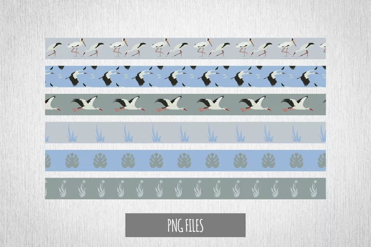 Stork with Vintage Color Seamless Pattern Stripe
