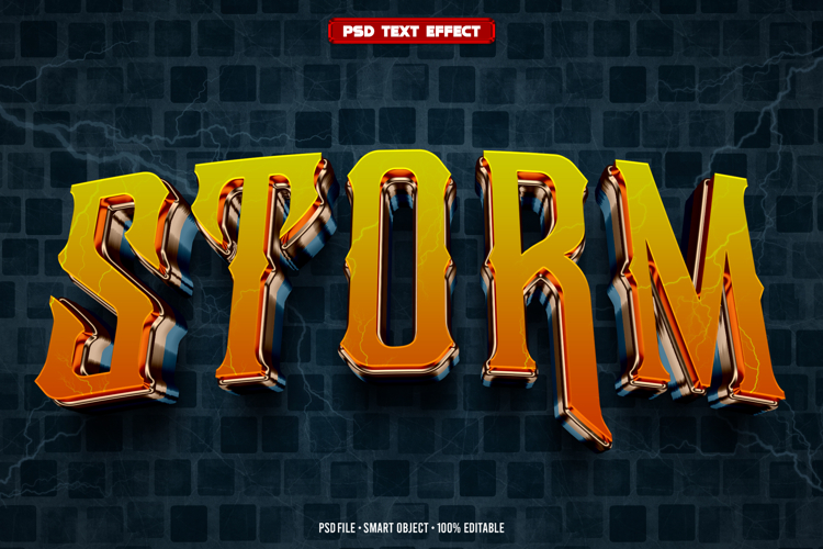 Storm 3D editable text effect