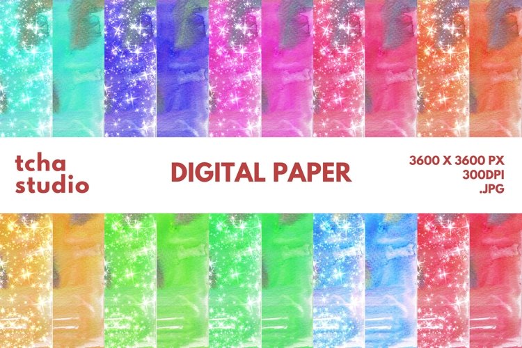 Storm Watercolor Digital Papers Glitter Background