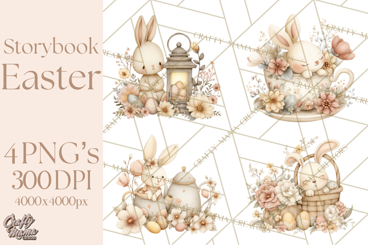 Vintage Easter Bunny Clipart PNG, Easter Bunny Printable