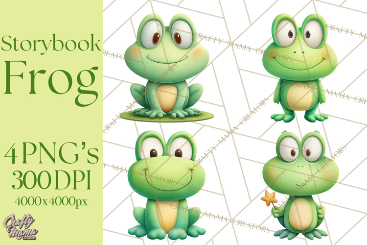Frog Storybook Clipart, Cute Cartoon Frog Illustrations Png