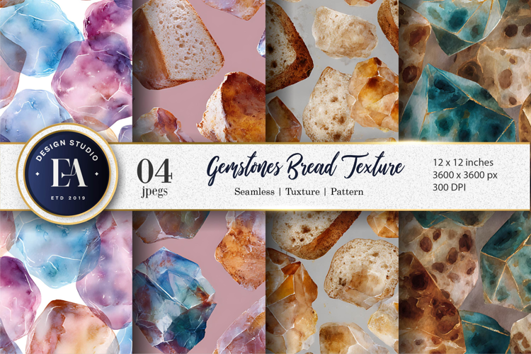 Gemstones with Bread-Like Texture Seamless Digital Paper