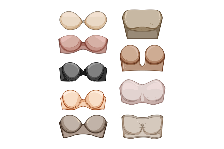 strapless bra set cartoon