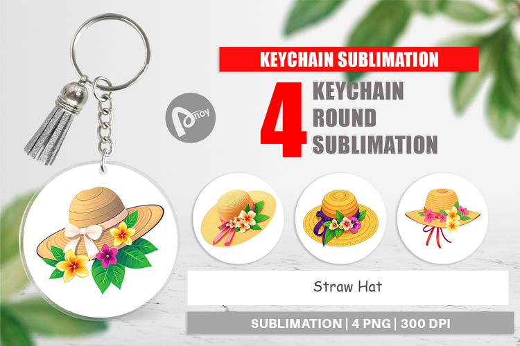 Keychain Straw Hat