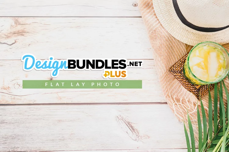 Straw Hat and Cold Drink | Summer Flat Lay Photo