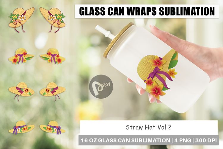 Glass Can Straw Hat