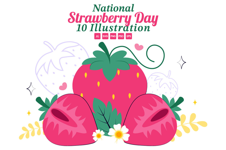 10 National Strawberry Day Illustration