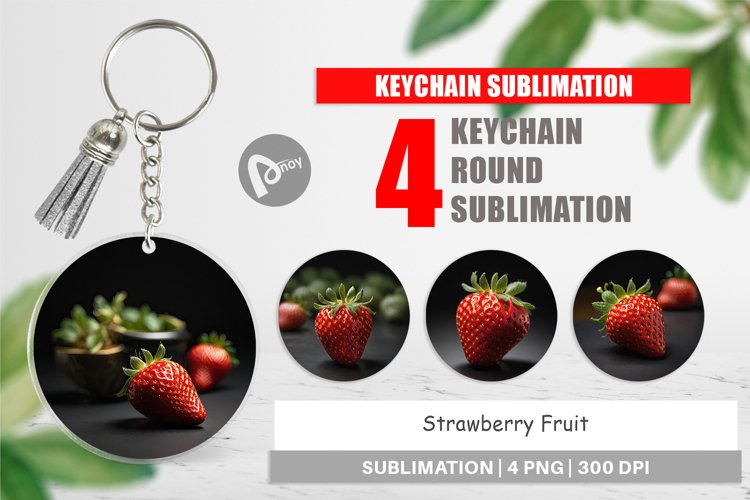 Keychain Strawberry Fruit