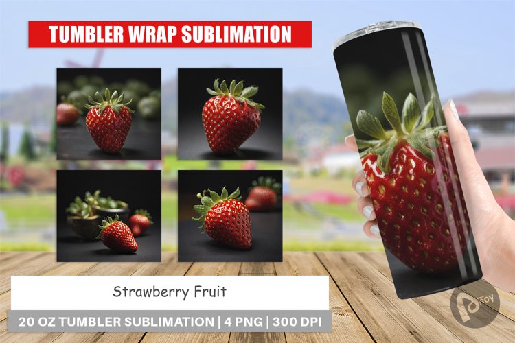 Tumbler Wrap Strawberry Fruit