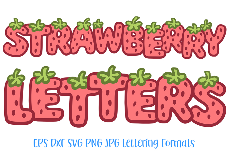 Strawberry Fruit Alphabet Lettering Font Berry ABC SVG PNG