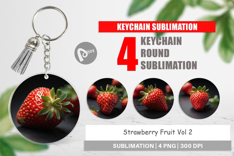Keychain Strawberry Fruit