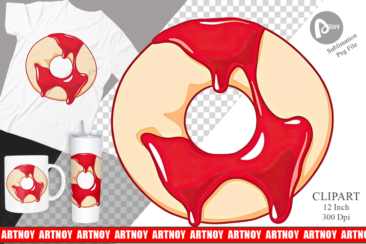 Jam Filled Donut Clipart