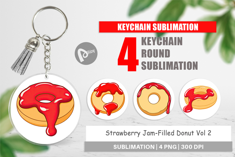 Keychain Jam Filled Donut