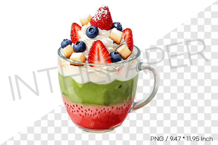 Strawberry Matcha Smoothie PNG Clipart Drink Beverage Illust