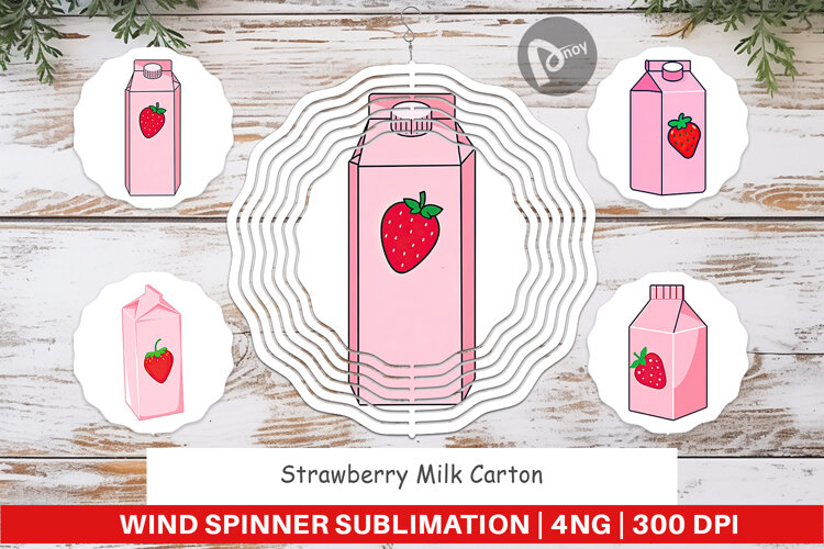 Wind Spinner Strawberry Milk Carton example image 1