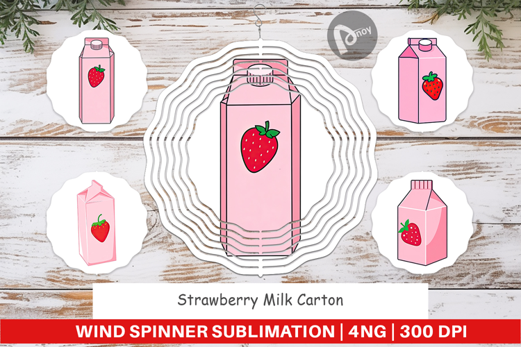 Wind Spinner Strawberry Milk Carton